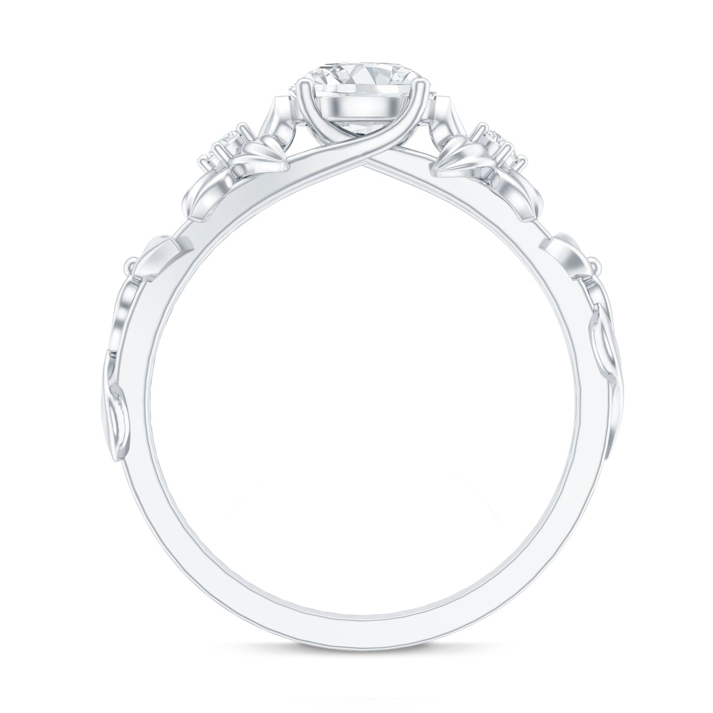 Round Cut 0.9 Carat Moissanite Floral Engagement Ring