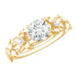 Round Cut 0.9 Carat Moissanite Floral Engagement Ring