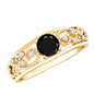 Vintage Inspired 0.8 Carat Lab Grown Black and White Diamond Engagement Ring