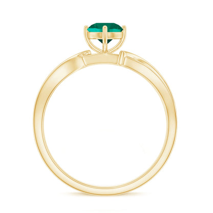 Certified Lab Grown Emerald Diamond Engagement Ring with Infinity Shank