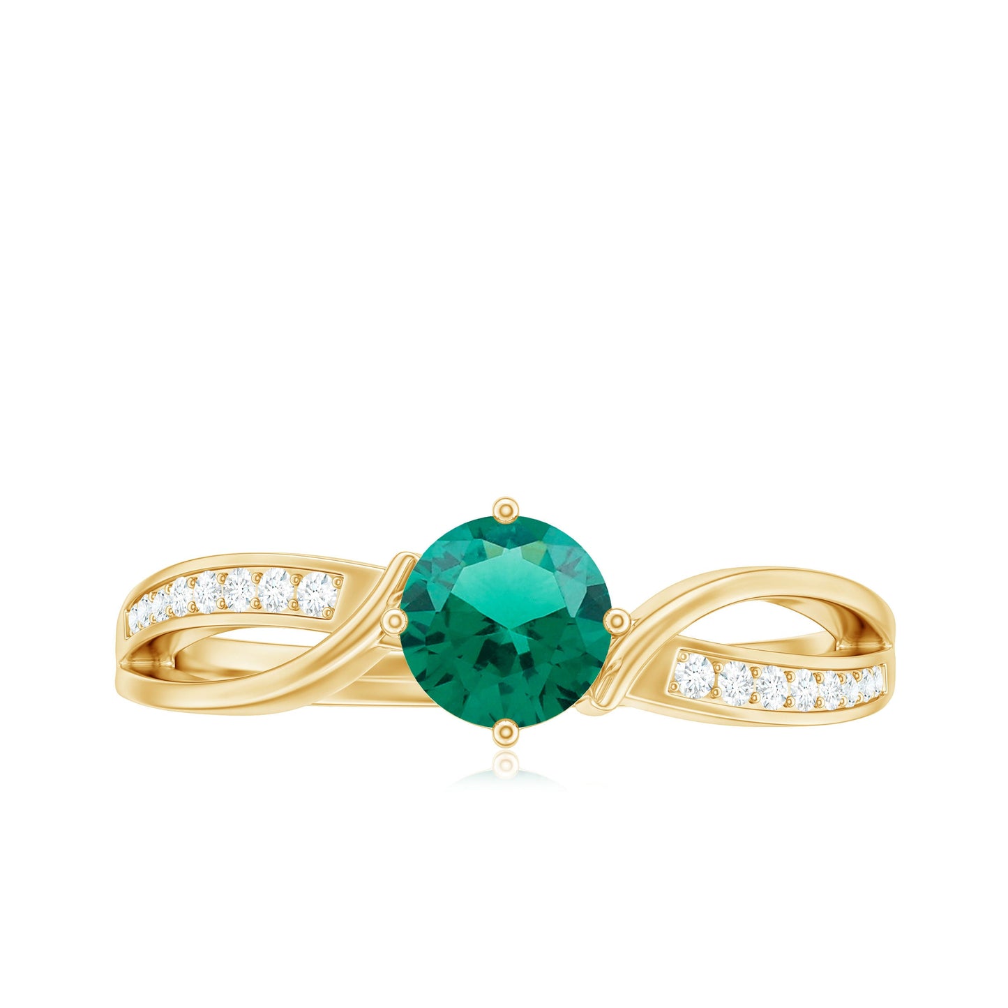 Certified Lab Grown Emerald Diamond Engagement Ring with Infinity Shank