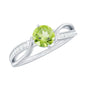 Real 0.5 Carat Peridot Infinity Promise Ring with Diamond