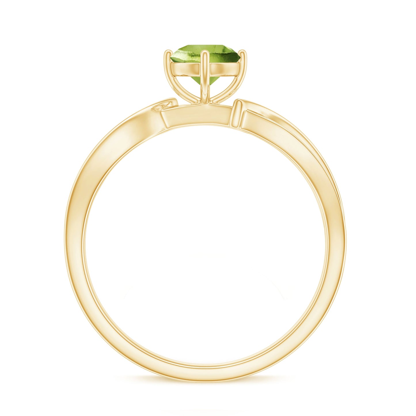 Real 0.5 Carat Peridot Infinity Promise Ring with Diamond