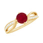 Natural 0.6 Carat Ruby Infinity Promise Ring with Diamond