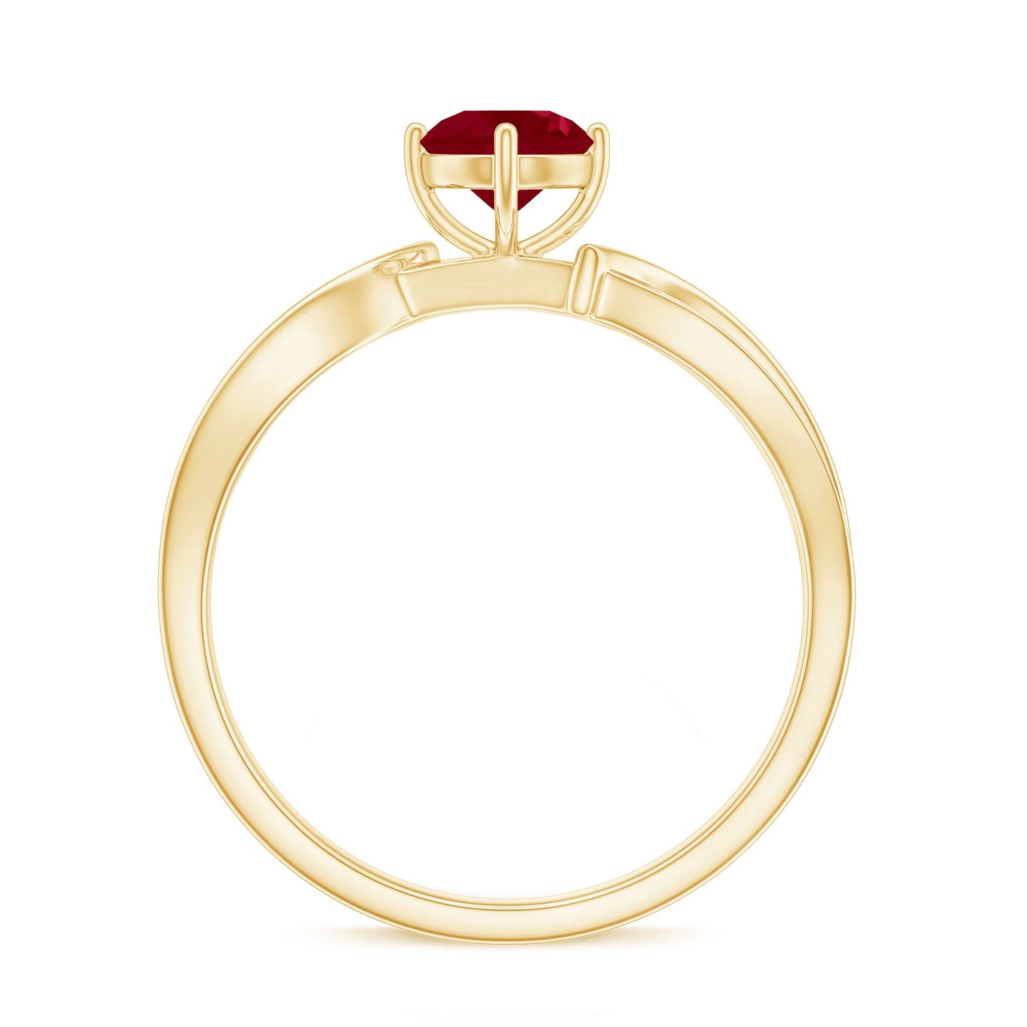 Natural 0.6 Carat Ruby Infinity Promise Ring with Diamond