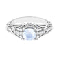 Vintage Inspired Moonstone Engagement Ring with Diamond