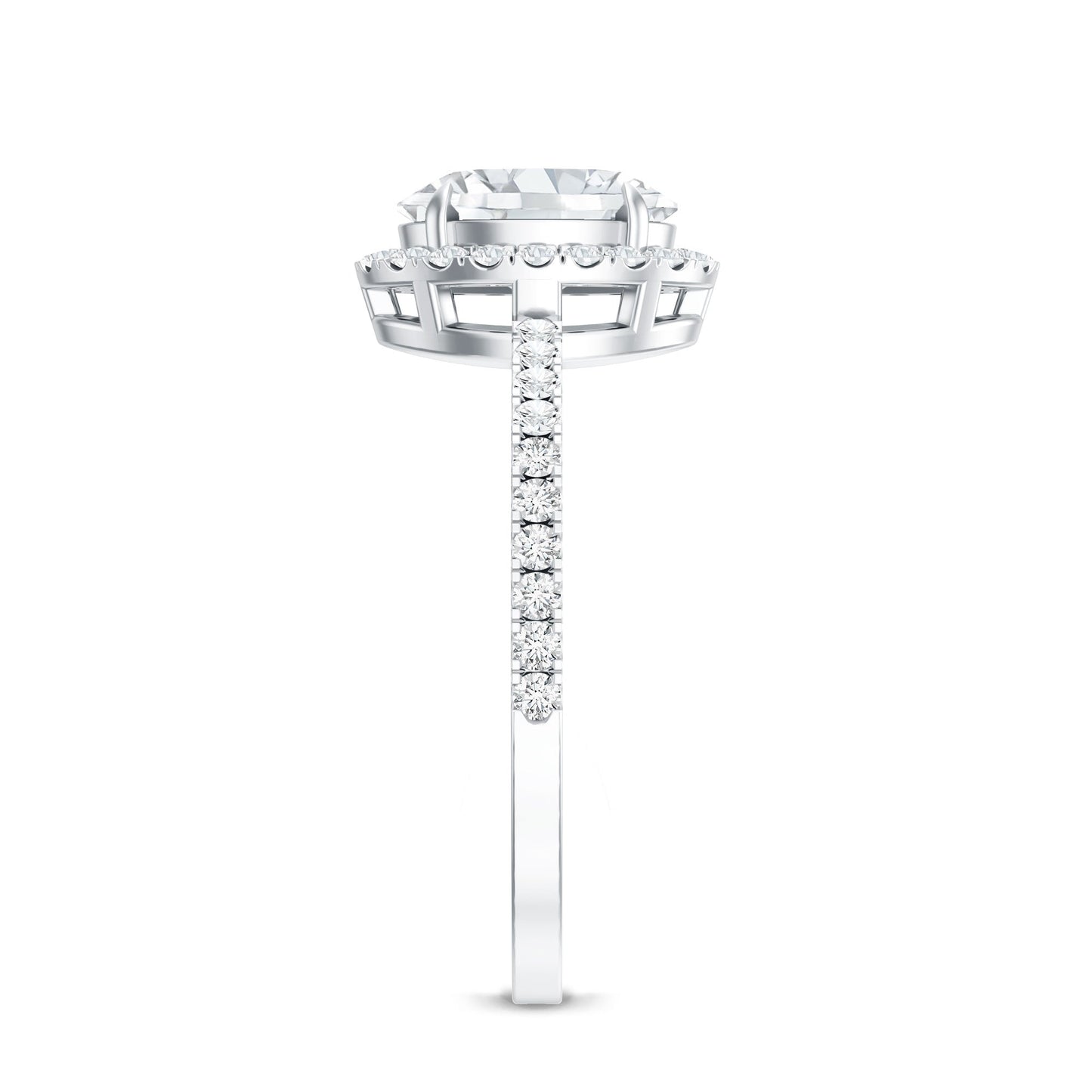 Brilliant Cut Moissanite Oblong Engagement Ring With Certificate