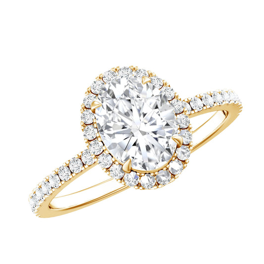 Brilliant Cut Moissanite Oblong Engagement Ring With Certificate