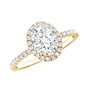 Brilliant Cut Moissanite Oblong Engagement Ring With Certificate