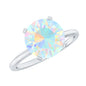 Classic 2 Carat Solitaire Ethiopian Opal October Birthstone Engagement Ring