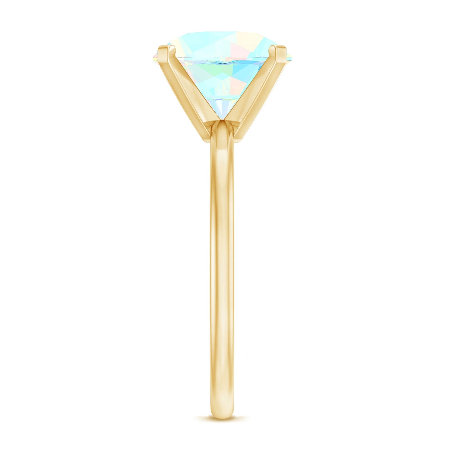 Classic 2 Carat Solitaire Ethiopian Opal October Birthstone Engagement Ring