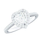 Certified Moissanite Heart Engagement Ring with Halo