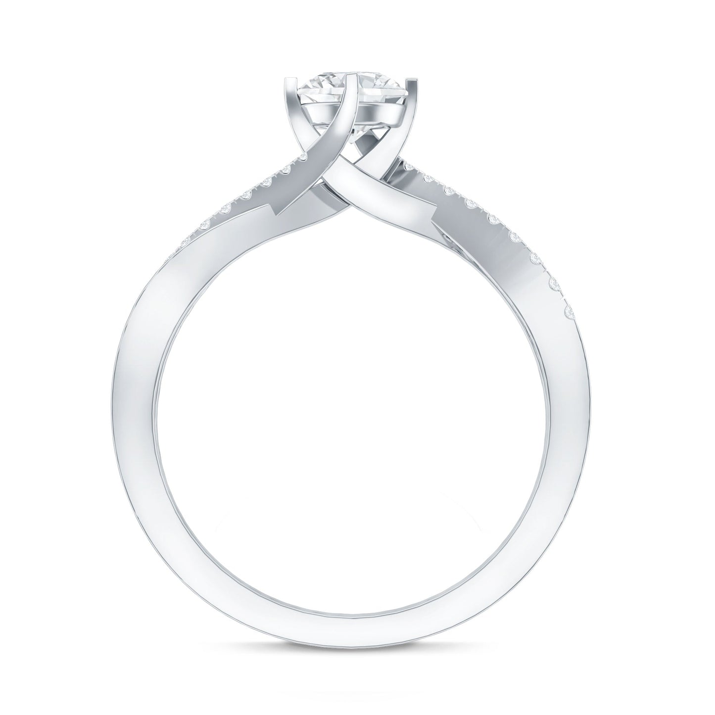 Round Cut Moissanite Infinity Engagement Ring for Her