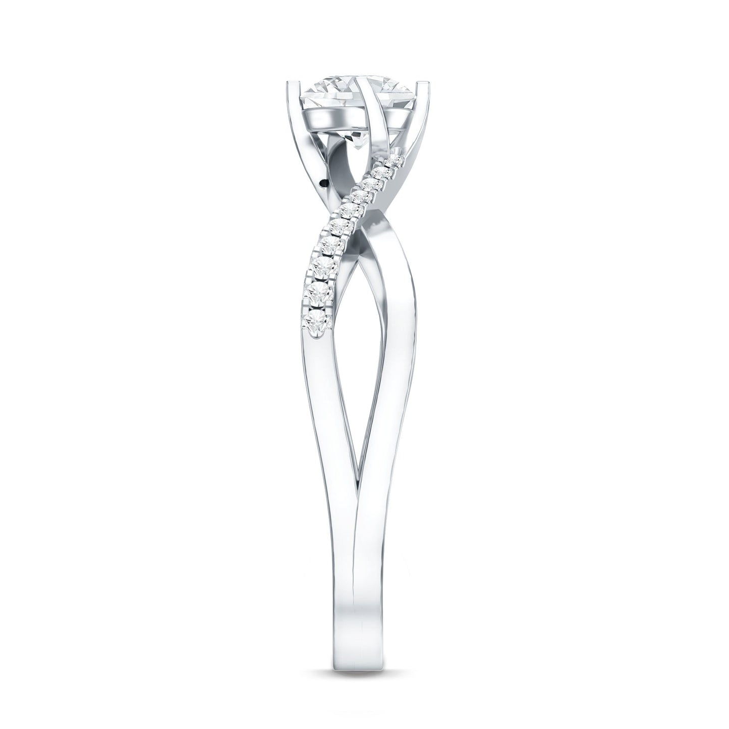 Round Cut Moissanite Infinity Engagement Ring for Her