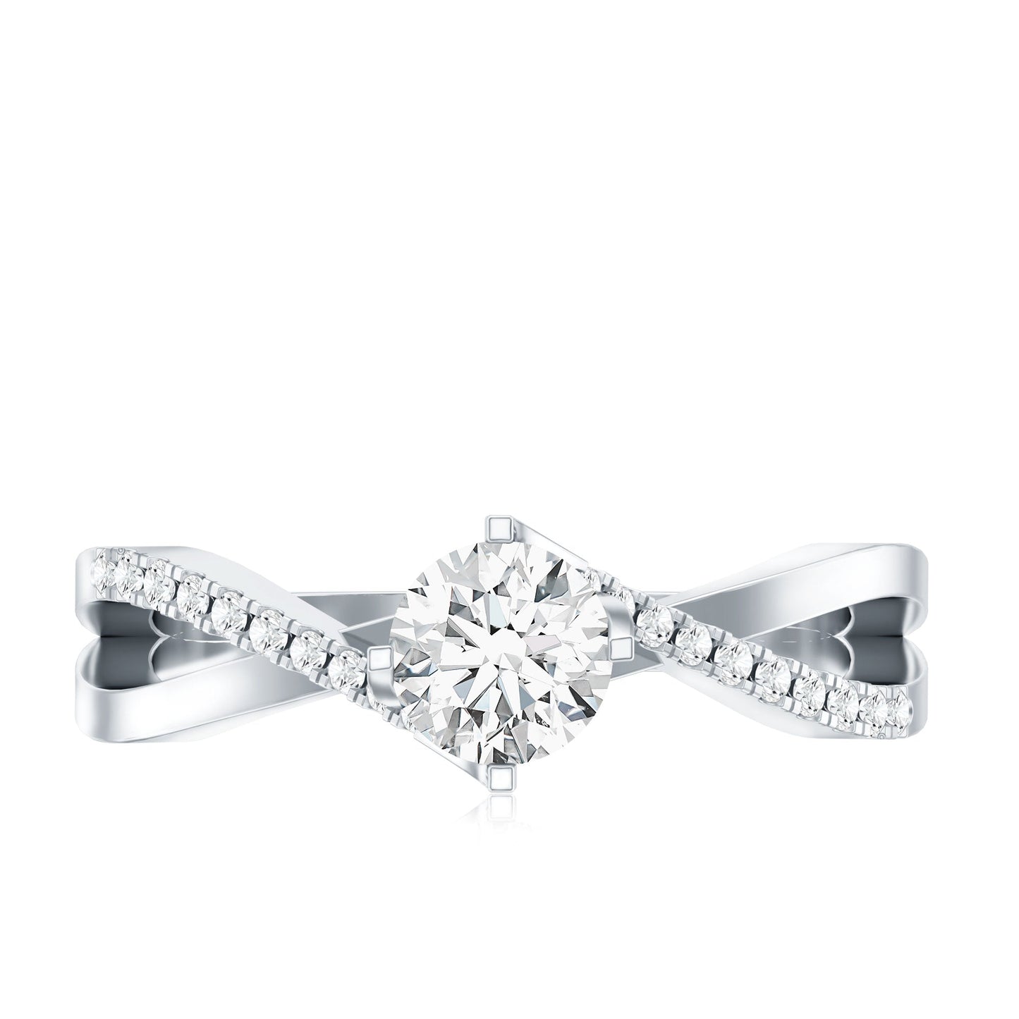 Round Cut Moissanite Infinity Engagement Ring for Her