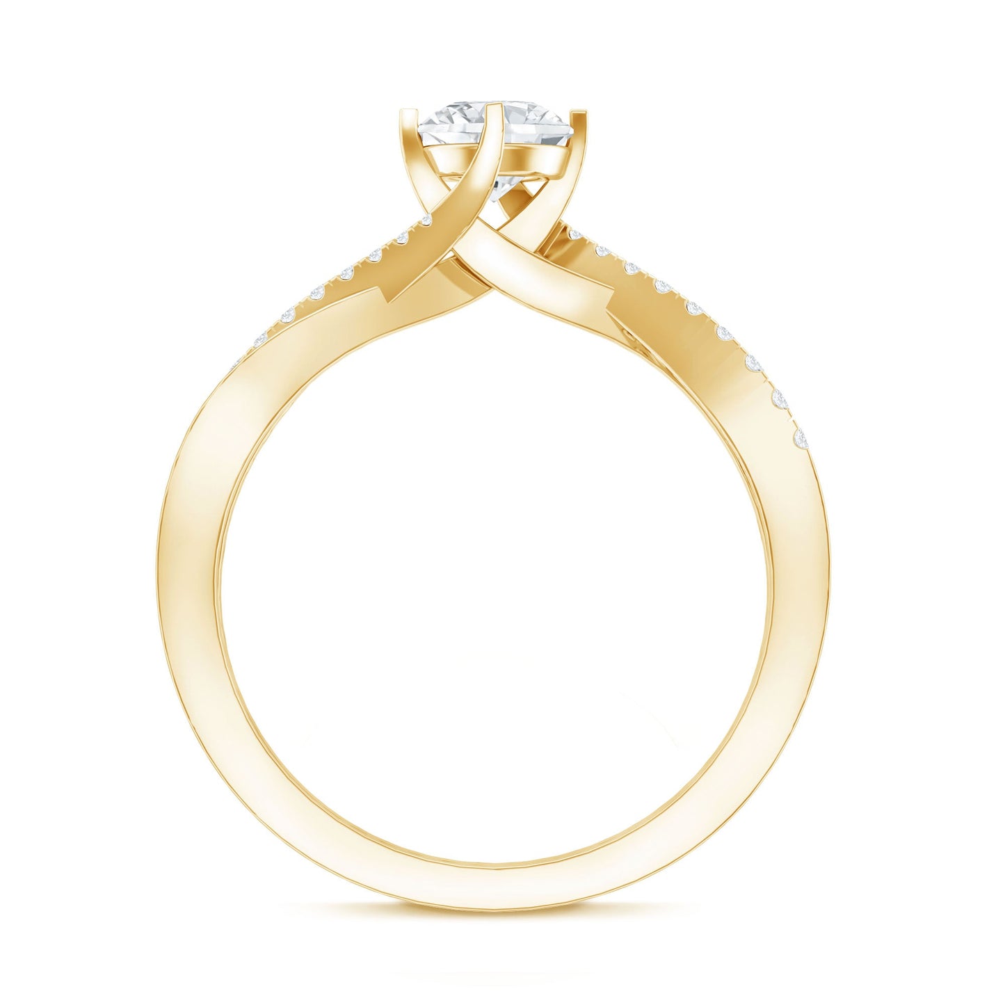 Round Cut Moissanite Infinity Engagement Ring for Her