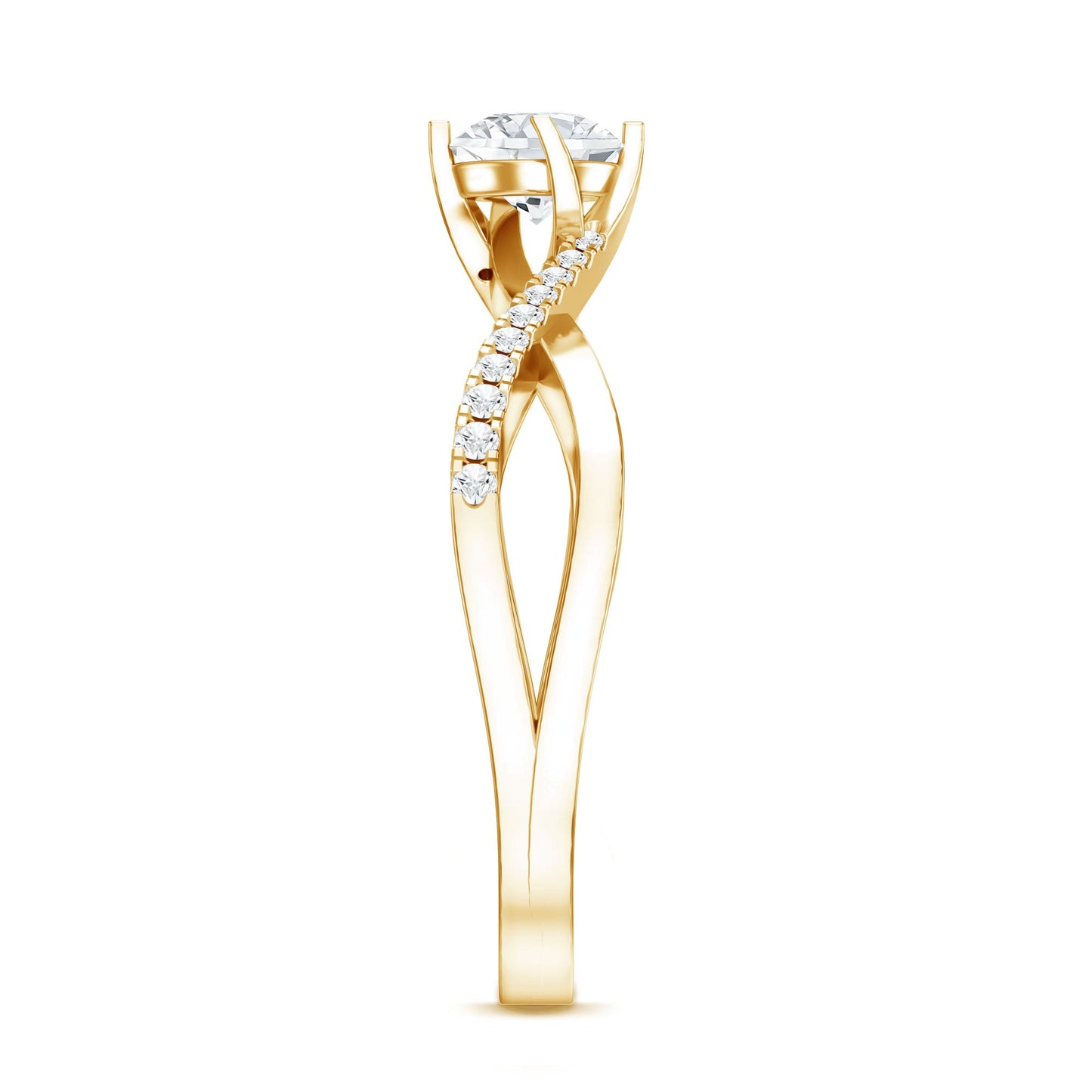 Round Cut Moissanite Infinity Engagement Ring for Her