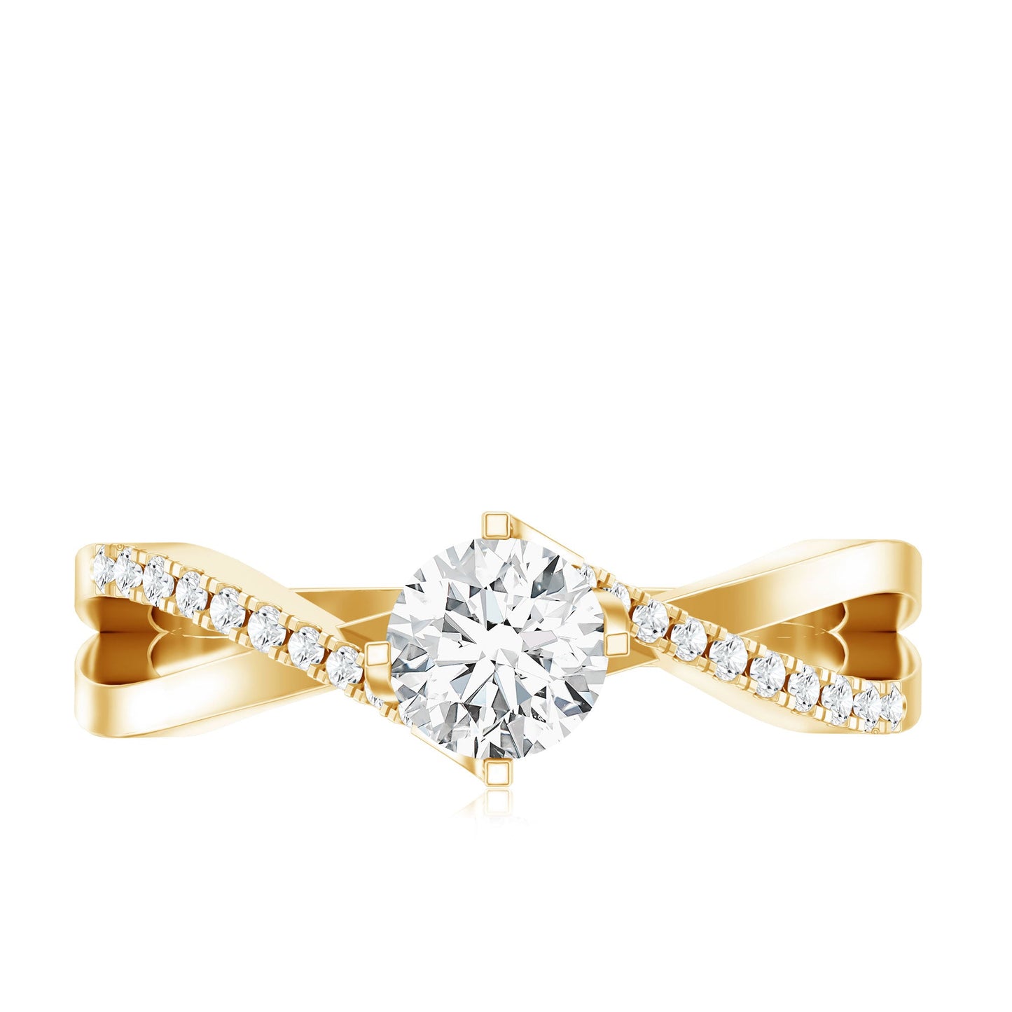 Round Cut Moissanite Infinity Engagement Ring for Her