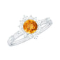 Classic Citrine Engagement Ring with Diamond Halo