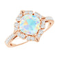 Certified 1.8 Carat Opalescent Vintage Inspired Engagement Ring with Diamond Halo