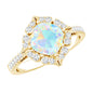 Certified 1.8 Carat Opalescent Vintage Inspired Engagement Ring with Diamond Halo