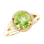 Natural 2 Carat Peridot Solitaire Engagement Ring with Split Shank