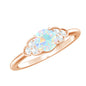 Natural Ethiopian Rainbow Opal Engagement Ring with Diamond Trio