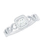 Certified Princess Cut Moissanite Infinity Engagement Ring