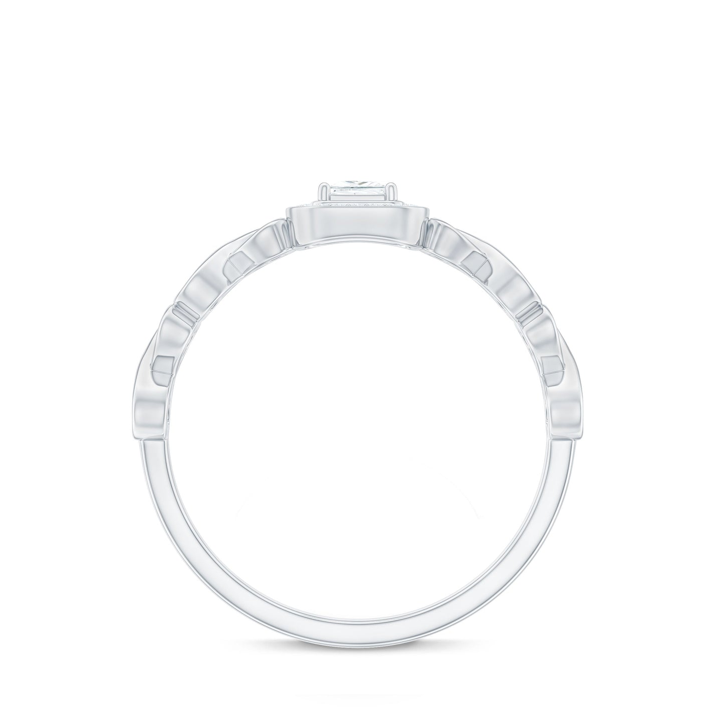 Certified Princess Cut Moissanite Infinity Engagement Ring