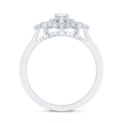 Certified Moissanite Antique Looking Engagement Ring for Women
