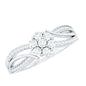 Certified Moissanite Flower Engagement Ring in Infinity Shank