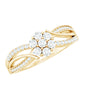 Certified Moissanite Flower Engagement Ring in Infinity Shank