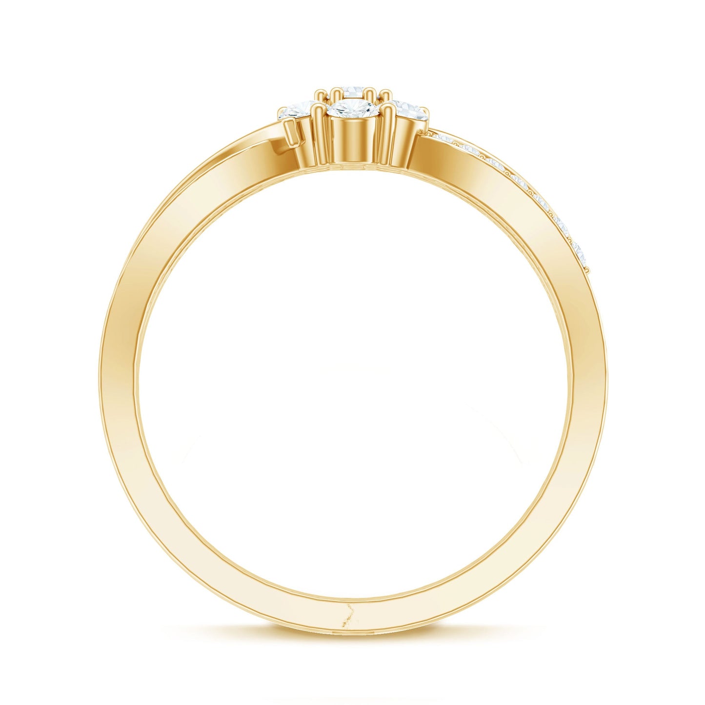 Certified Moissanite Flower Engagement Ring in Infinity Shank