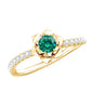 Certified Lab Grown Emerald Diamond Flower Engagement Ring