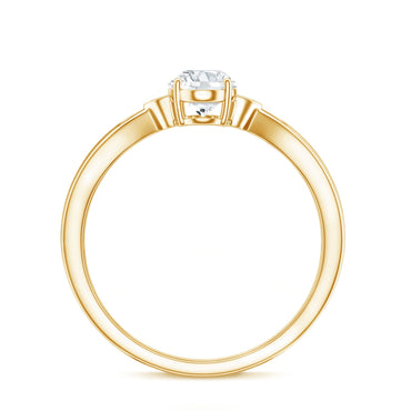 Oval Moissanite Solitaire Engagement Ring with Certificate