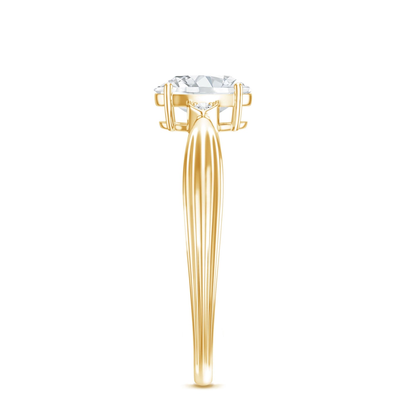 Oval Moissanite Solitaire Engagement Ring with Certificate