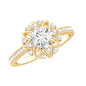 Round Certified Moissanite Flower Engagement Ring