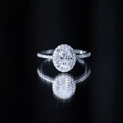 Oval Brilliant Cut Moissanite Classic Engagement Ring