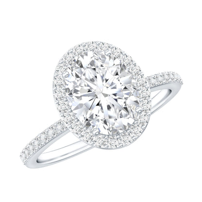 Oval Brilliant Cut Moissanite Classic Engagement Ring