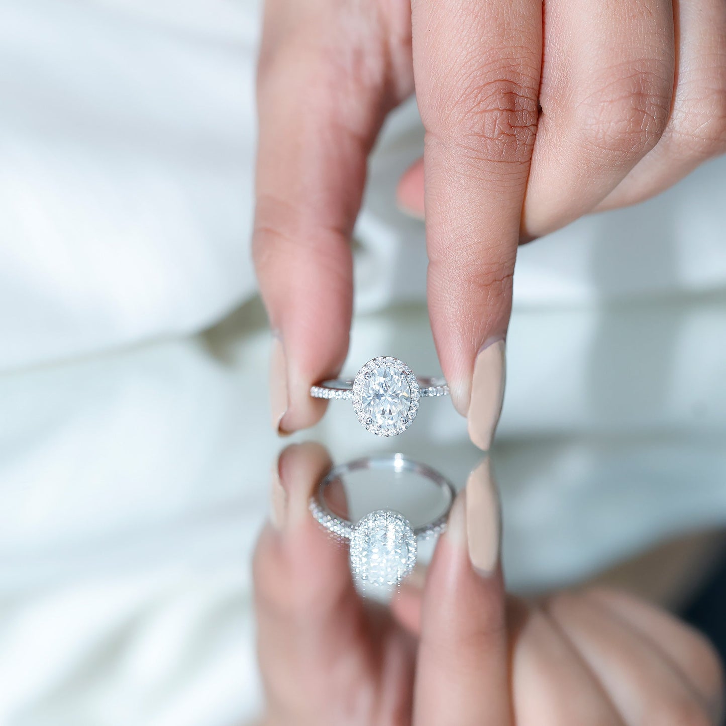 Oval Brilliant Cut Moissanite Classic Engagement Ring