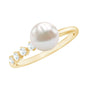 7.4 Carat Freshwater Pearl Engagement Ring with Diamond for Women