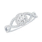 Round Shape Moissanite Crossover Engagement Ring for Women