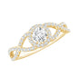 Round Shape Moissanite Crossover Engagement Ring for Women
