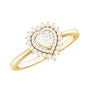 Heart Shape Moissanite Engagement Ring with Double Halo