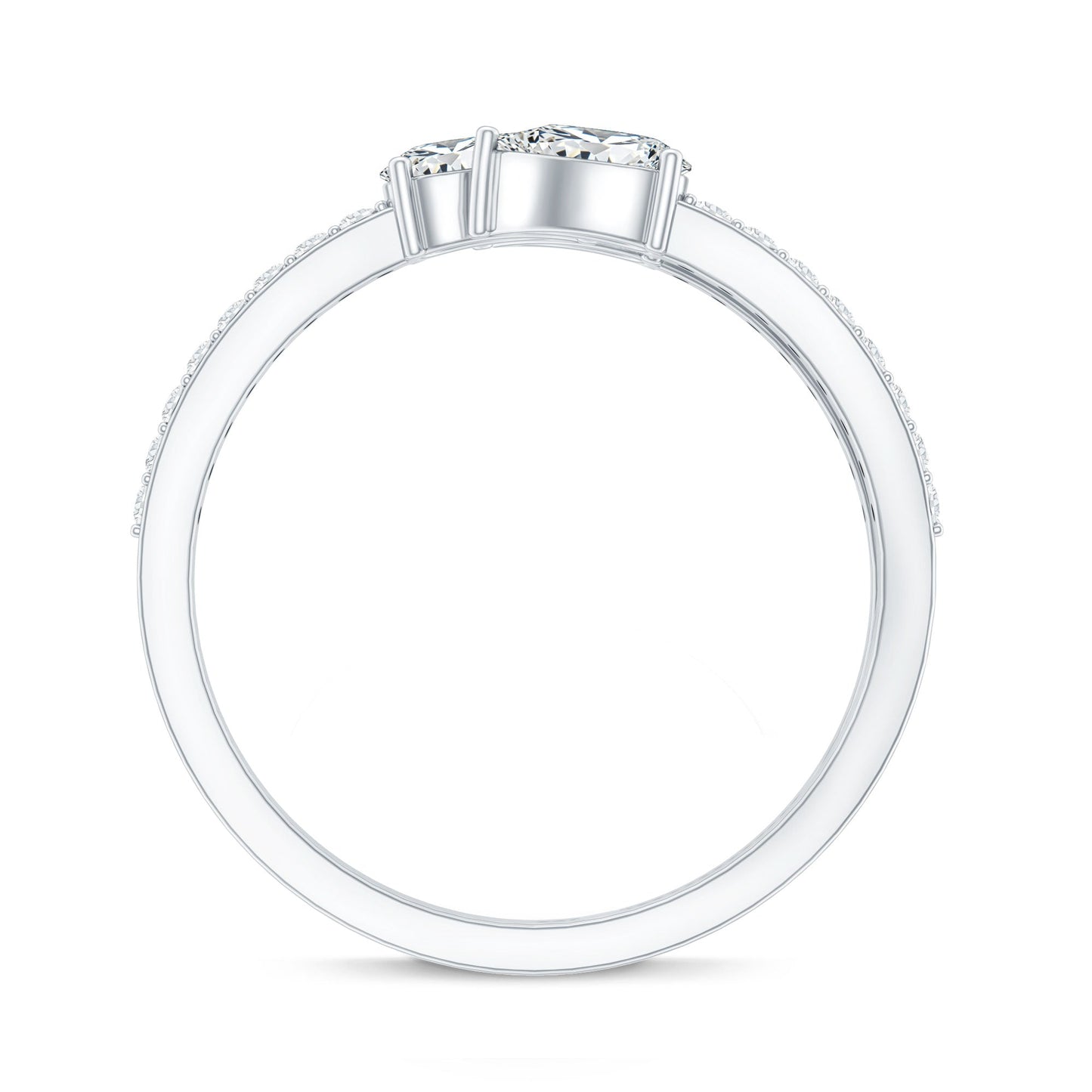 East West Style Moissanite 3 Stone Wrap Ring
