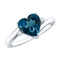 Heart Shaped London Blue Topaz Engagement Ring with Diamonds