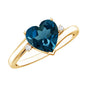 Heart Shaped London Blue Topaz Engagement Ring with Diamonds