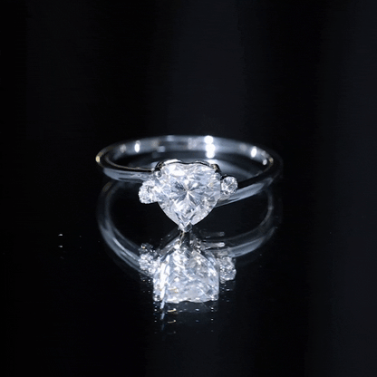 1.5 Carat Solitaire Moissanite Heart Promise Ring