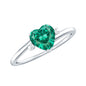 Certified Lab Grown Emerald Heart Shaped Promise Engagement Ring with Diamond