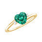 Certified Lab Grown Emerald Heart Shaped Promise Engagement Ring with Diamond